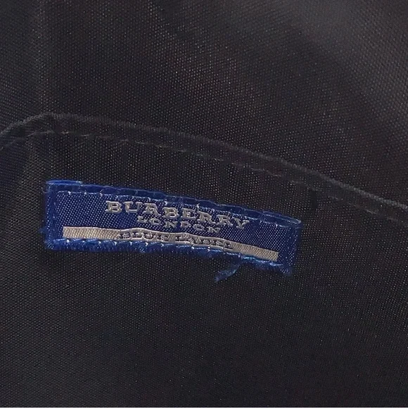 Auth Burberry Blue Label Nova Check Nylon Black Hand Bag - Picture 14 of 16